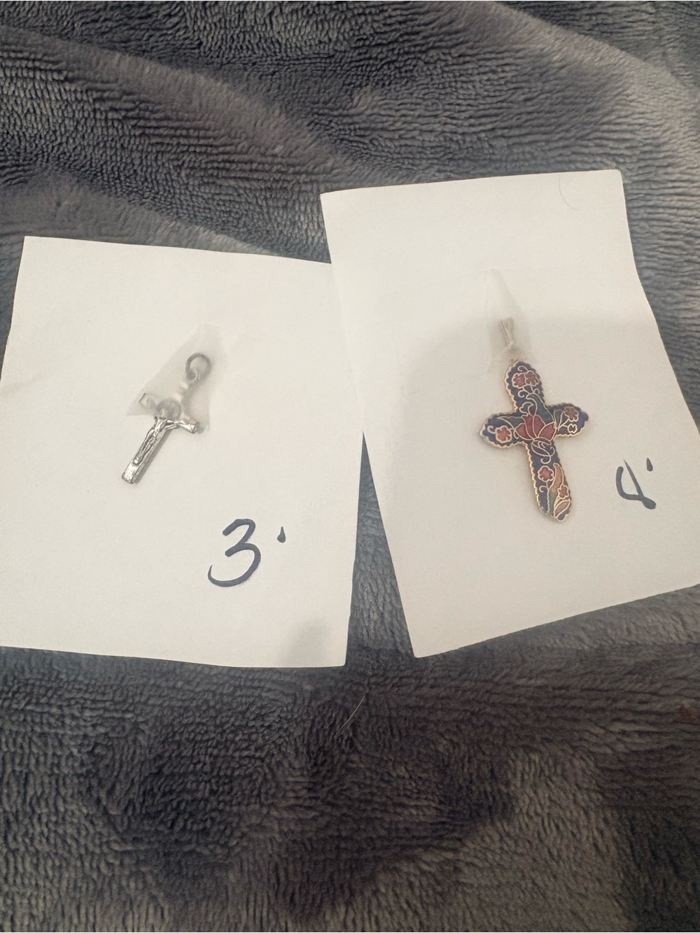 Floral Enamel Cross Pendant Charm - Multicolor